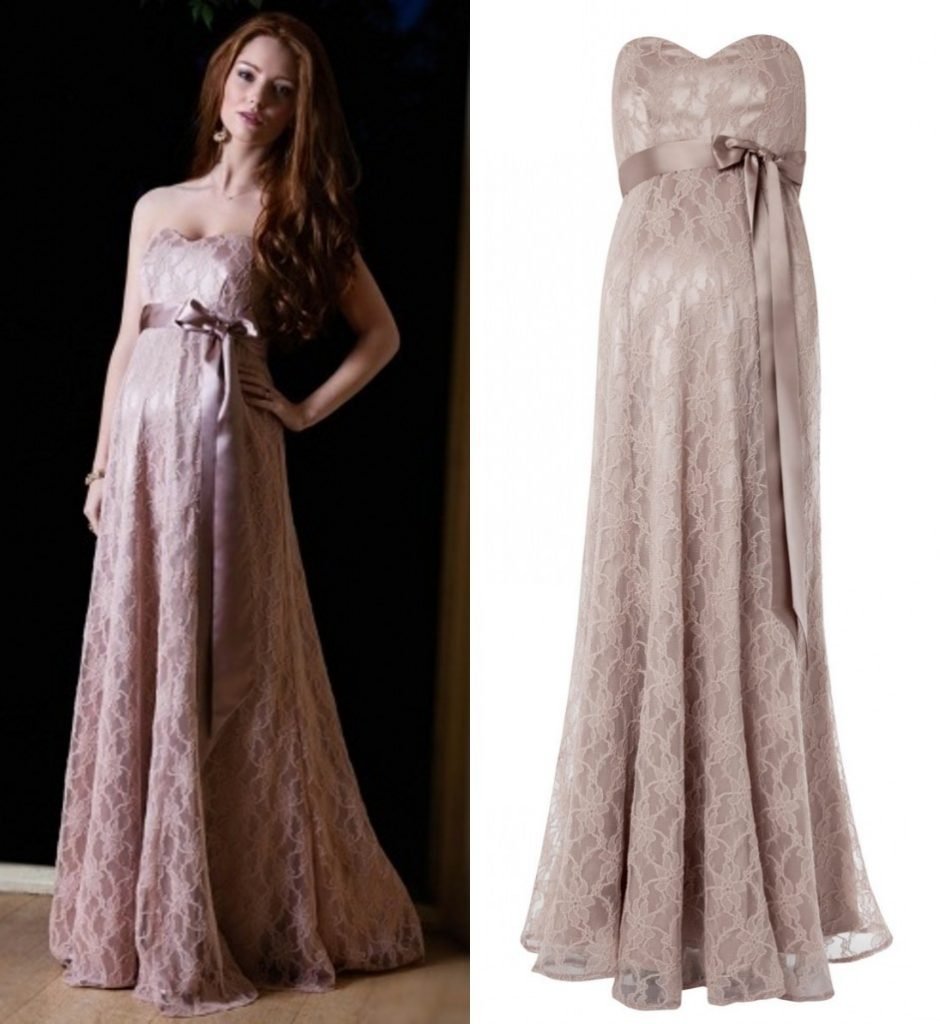 robe de soirée enceinte taille empire bustier coeur en dentelle