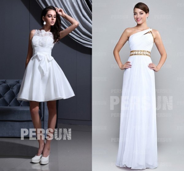 Robe col bateau & dos nu pour mariage