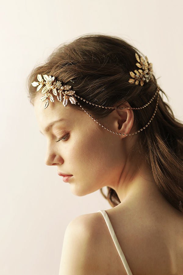 Double peignes mariée effet collier