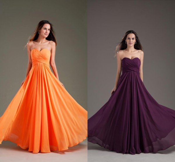 Robe longue bustier coeur simple ruchée Empire