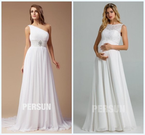 robe de mariée longue blanche ou ivoire