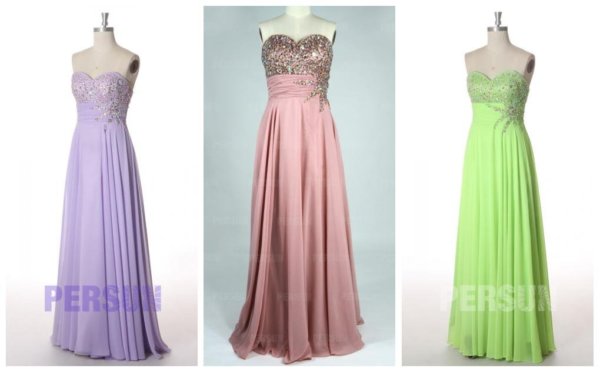 robe de bal simple longues des couleurs claires