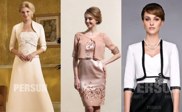 robe de saison  boléros ou les tissus transparents pour la mère du marié